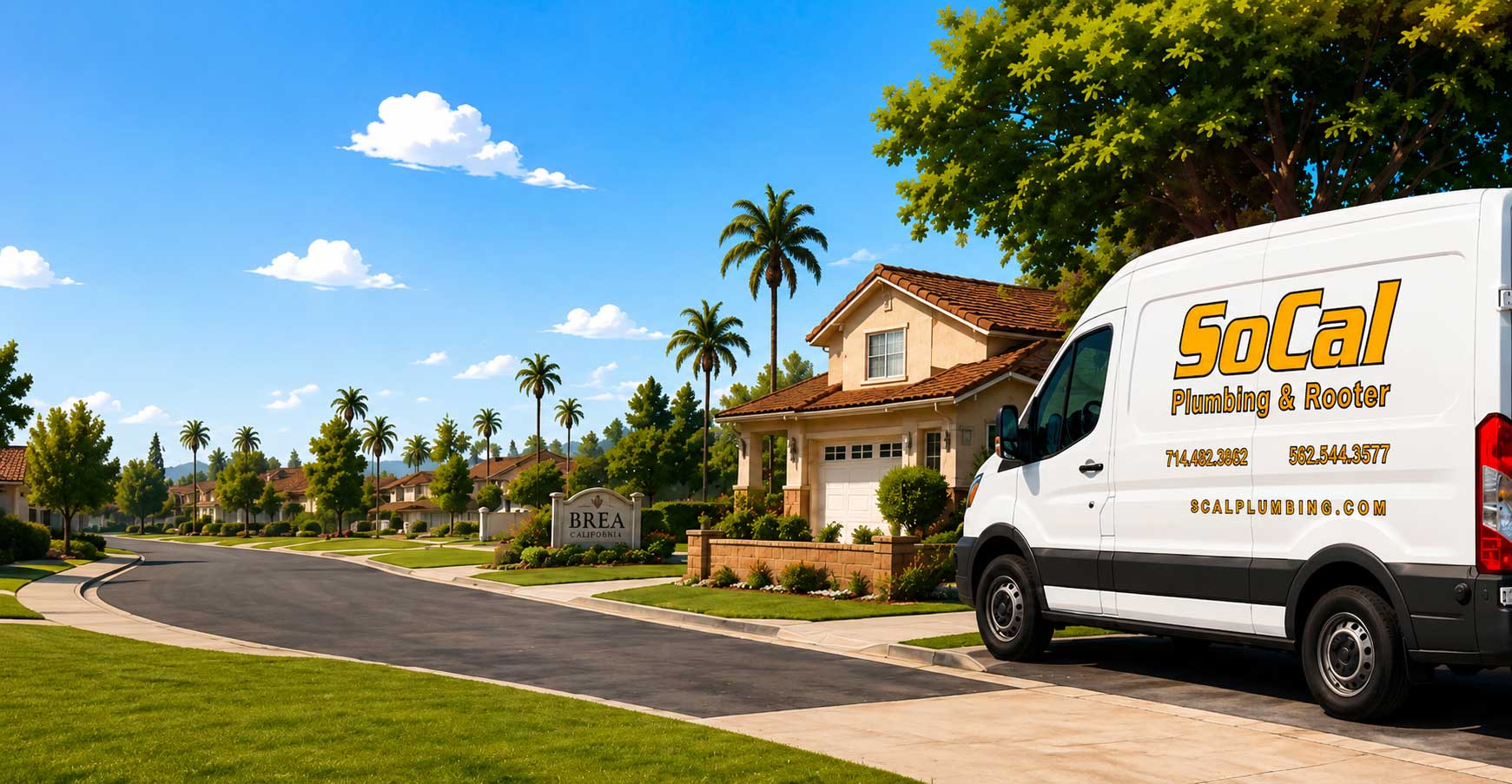Socal Plumbing & Rooter van in Brea, CA